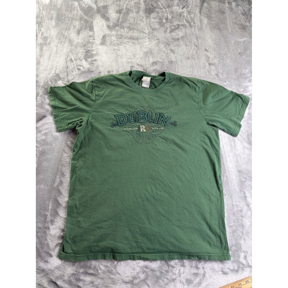Utility Dublin Ireland Established 1954 Men's T-Shirt XL Green Sleeve Tee Cotton